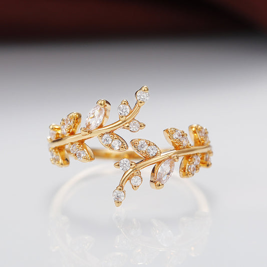 Bague Feuille Élégante